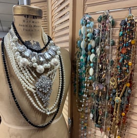 Nice collection of Neutral color statement costume jewelry