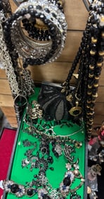 Crystal Balck with gold & silver nice costume jewelry