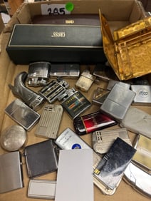 Mixed lot of vintage lighters & 2 Cross Pens