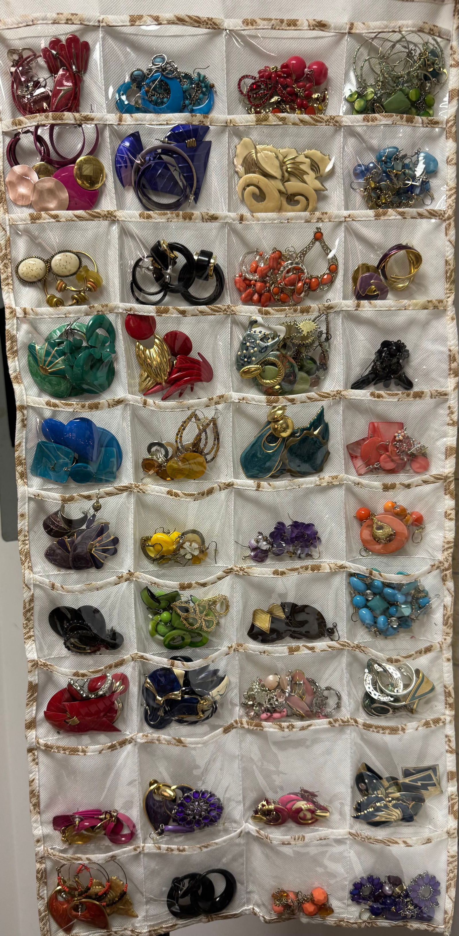 Huge mix of colored peirced & clip on Earring Pairs: Huge mix of colored peirced & clip on Earring Pairs