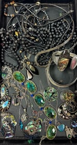 Irridescent & metallic beads and jewelry of all kinds