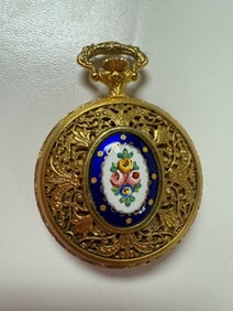 Enameld Pocket Watch by Arnes Swiss made 17 Jewels
