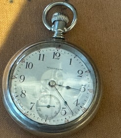 Waltham Silver glass back Pocket Watch