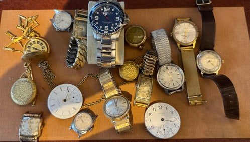 Assortment of  wrist watches & Pocket Watch movements