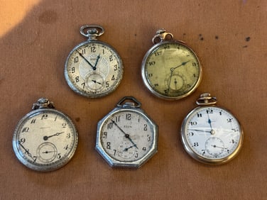 Lot of 5 Antique Pocket Watches