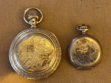 Two Fancy chased Antique Pocket Watches