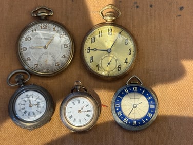 Lot of 5 Antique Pocket Watches