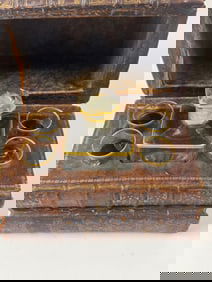 Antique leather Book Tantalus Set