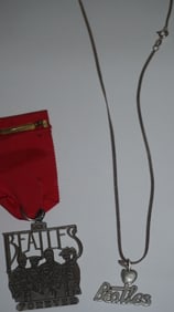 Beatles Sterling Medal & Necklace Lot