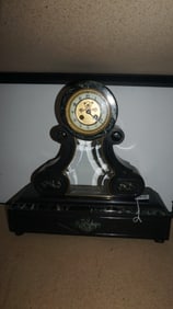 French Marble & Slate Clock w/ Escapement
