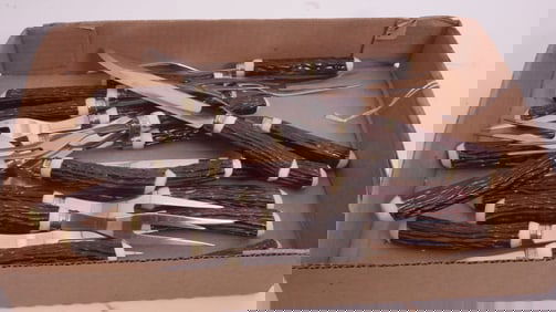 Faux Horn Knives & Forks Lot