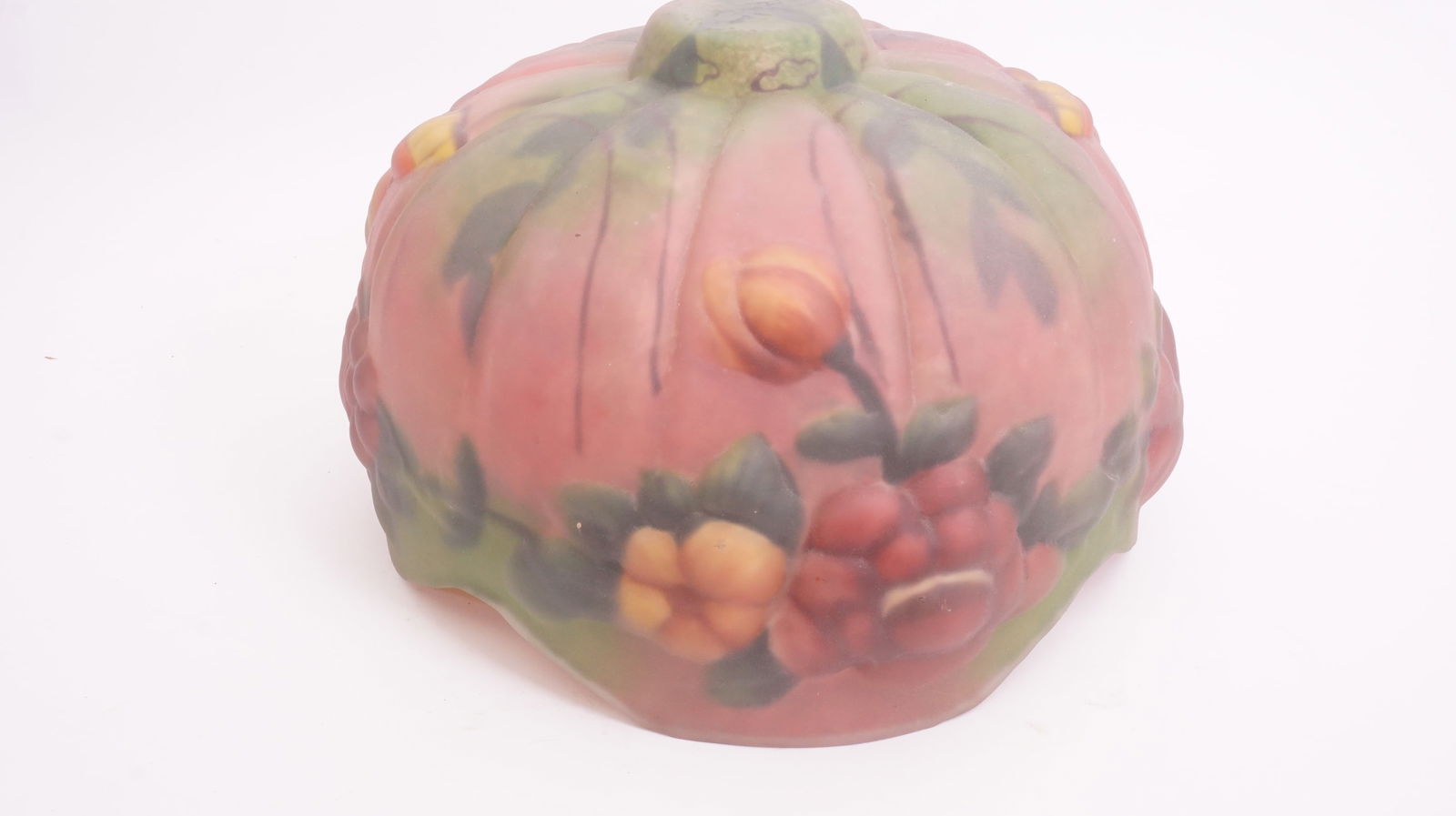 Modern Art Glass Shade, Pairpoint Style: Puffy-style art glass lampshade, 12" diameter.