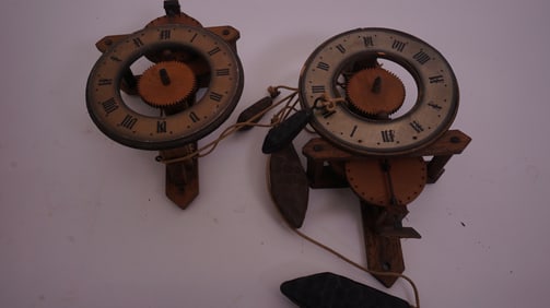 Unusual German Wood Clock