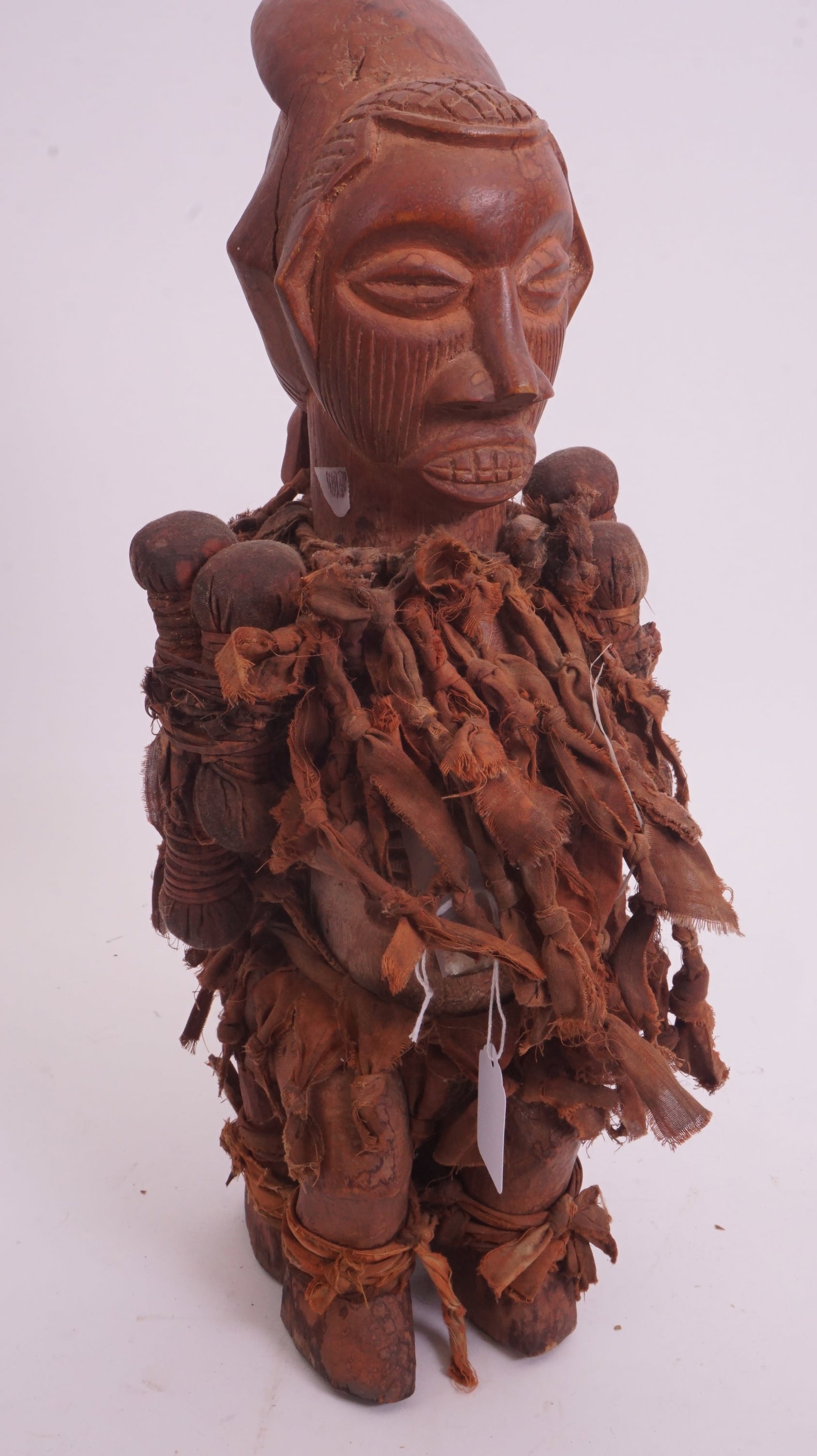 African Two-Faced Carving: African carved two-faced figurative sculpture. Strong traditional styling and expressive form. Please review photos.
