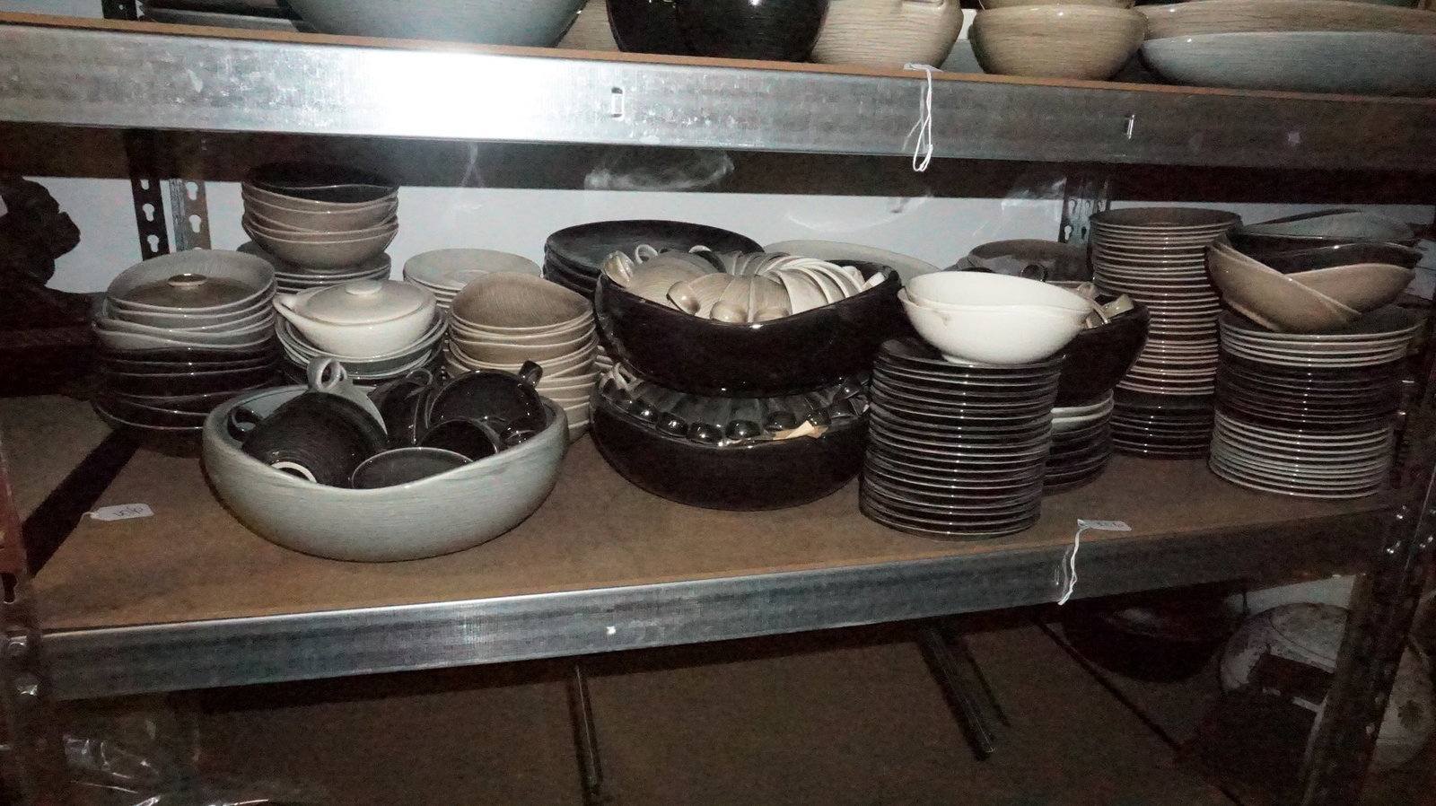 Large Raymor for Steubenville Dinnerware Lot: Huge lot of Raymor for Steubenville dinnerware, over 100 pieces including cups, saucers, bowls, plates, and more. Excellent resale or display lot.