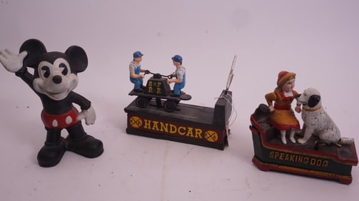 3 Cast-Iron Mechanical Bank Repros