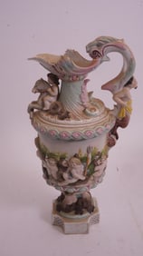19th C. Majolica Figural Ewer