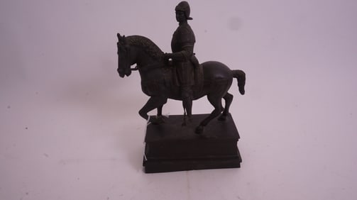 Italian Bronze Man-on-Horse Sign