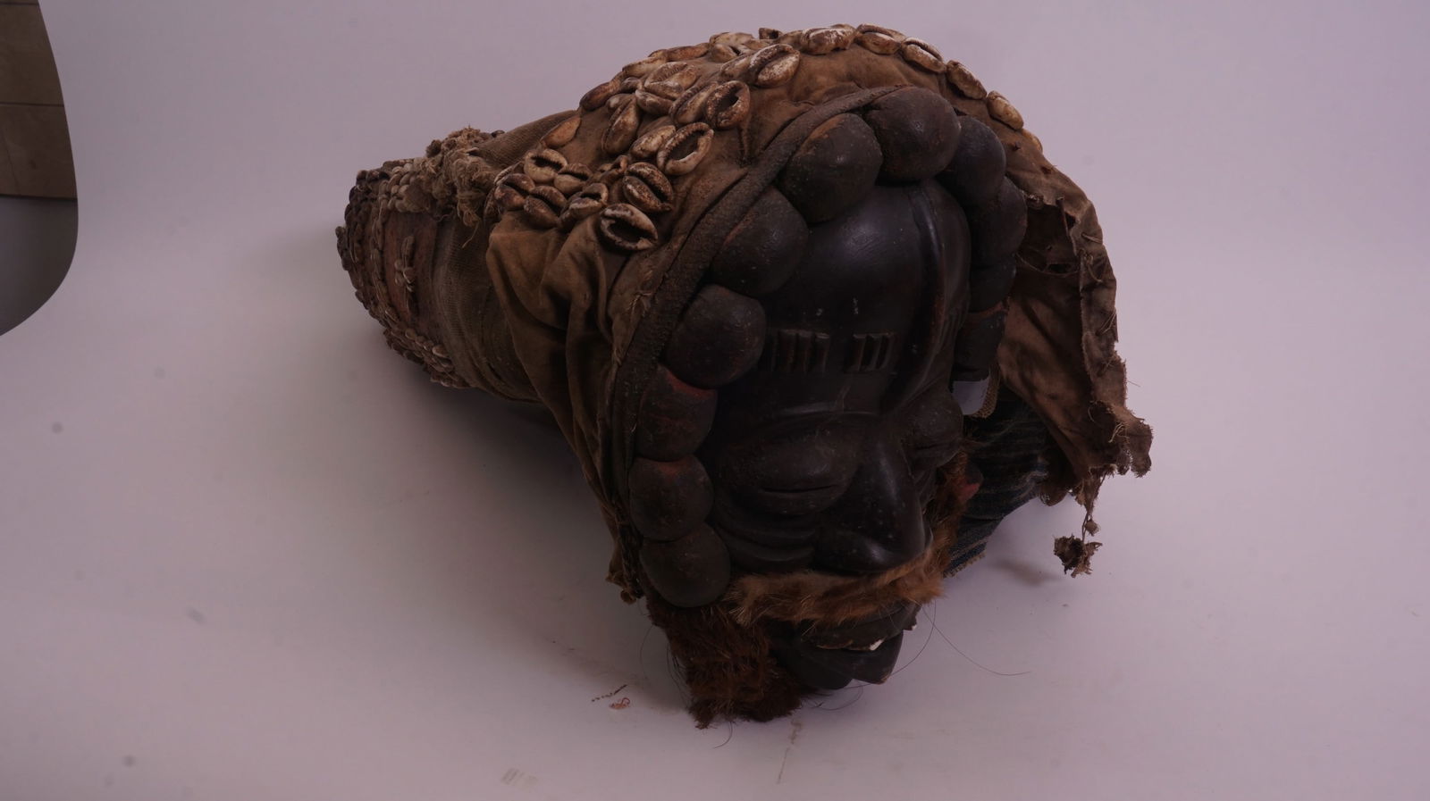 Antique African Mask w/ Headdress: Antique African carved mask with large headdress, strong tribal character and presence.