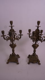 Pair Victorian Brass Candelabras