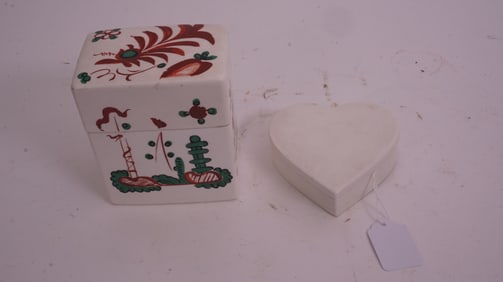 Porcelain 2 Tiffany trinket Boxes,