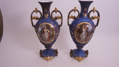 Pair Victorian European Vases
