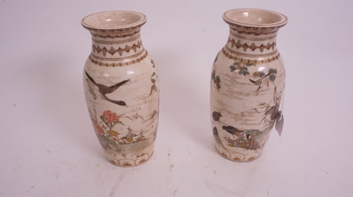 Pair Satsuma Vases