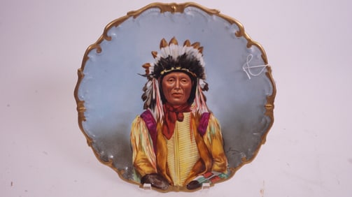 Limoges Native American Chief Plate