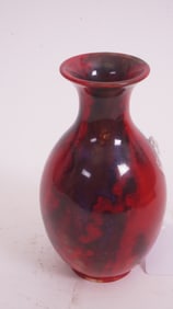 Flambé Cabinet Vase Signed Noke