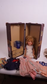 Early Shirley Temple Doll w/ Trunk clothes and accessories