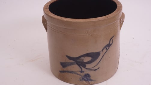 Salt Glaze Crock with Bird
