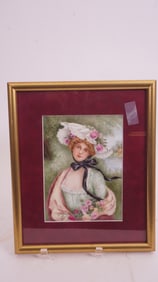 Hand-Painted Porcelain Plaque lLimoges