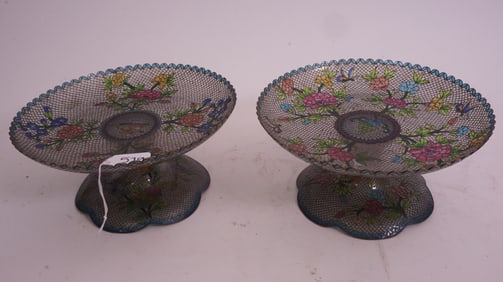 Pair Chinese Plique-à-Jour Plates