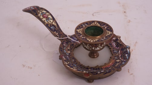 French Cloisonné Chamberstick