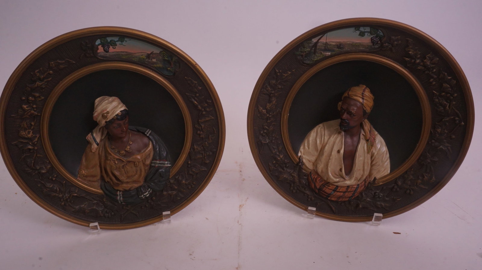 Pair German Blackamoor Reliefs: Pair of German Blackamoor relief plaques.