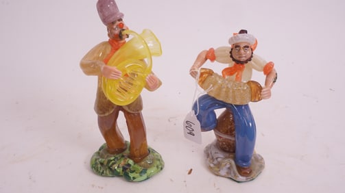 Two Bohemian Art Glass Figures
