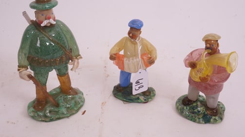 Three Bohemian Glass Men 7"