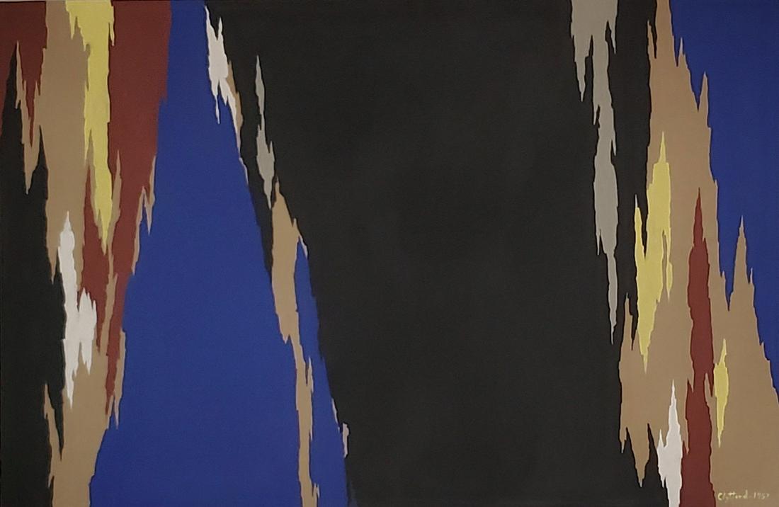 Ink and Goache on paper 1957 signed Clyfford Still: 14" 1/4 21"5/8