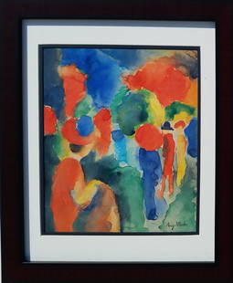 signed August Macke: watercolor on paper 11.75" x 9.50"