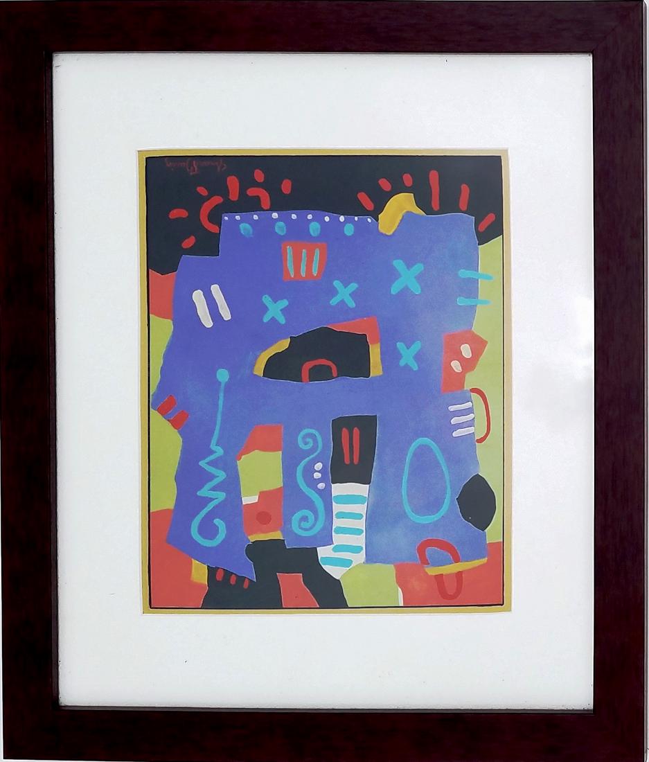 signed Stuart Davis: gouache on paper 12.25" x 10"