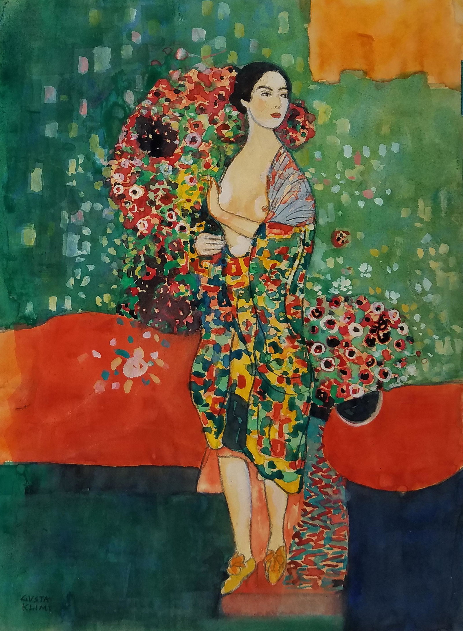 GUSTAV KLIMT SIGNED MIXED MEDIA ON PAPER (1 of 1)