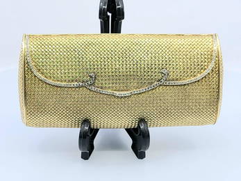 Vintage 18K Yellow Gold Diamond Clutch Purse