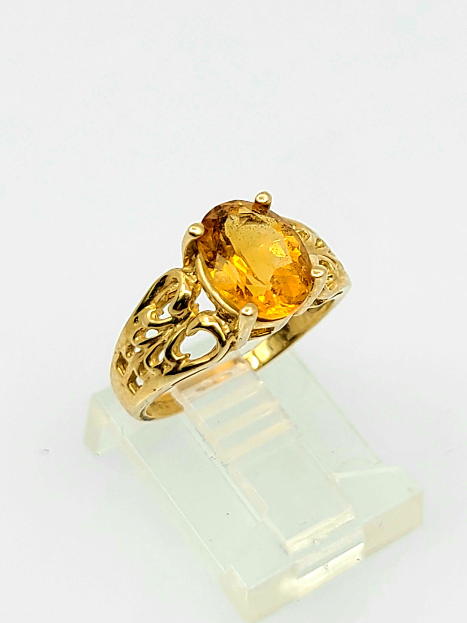 Vintage 10k YG Large Topaz Ring (1 of 1)