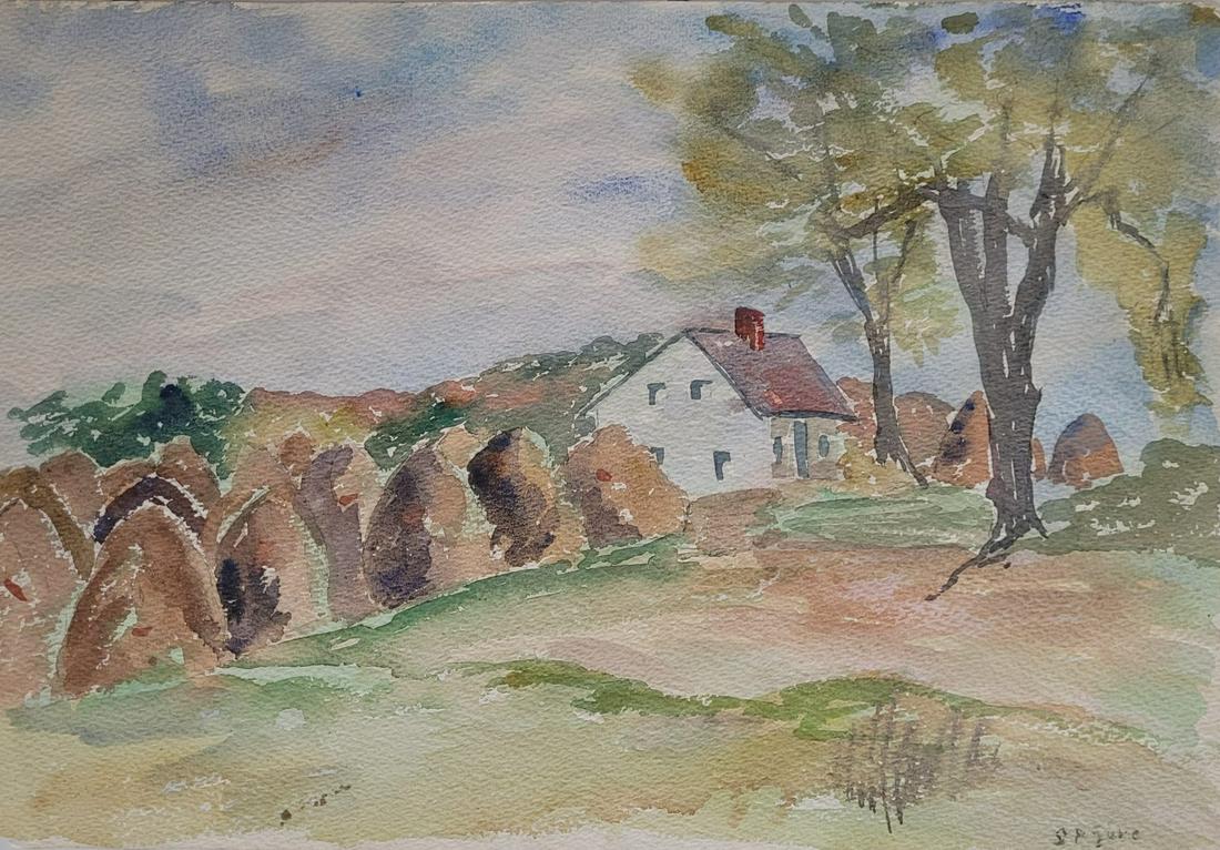 Spencer Frederick Gore: Watercolor on Paper. 12"x8".