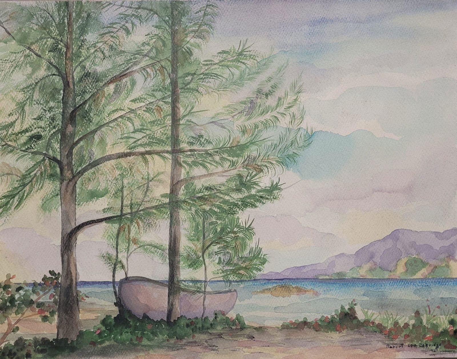 ROBERT Lee Eskridge: watercolor on paper 1927 14"3/4 x 19"