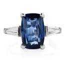 GIA Certified 6.15cts Ceylon No Heat Natural Sapphire and Diamond Platinum Ring