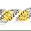 GIA 6.67cts Fancy Yellow Cushion Diamond 18K Stud Earrings