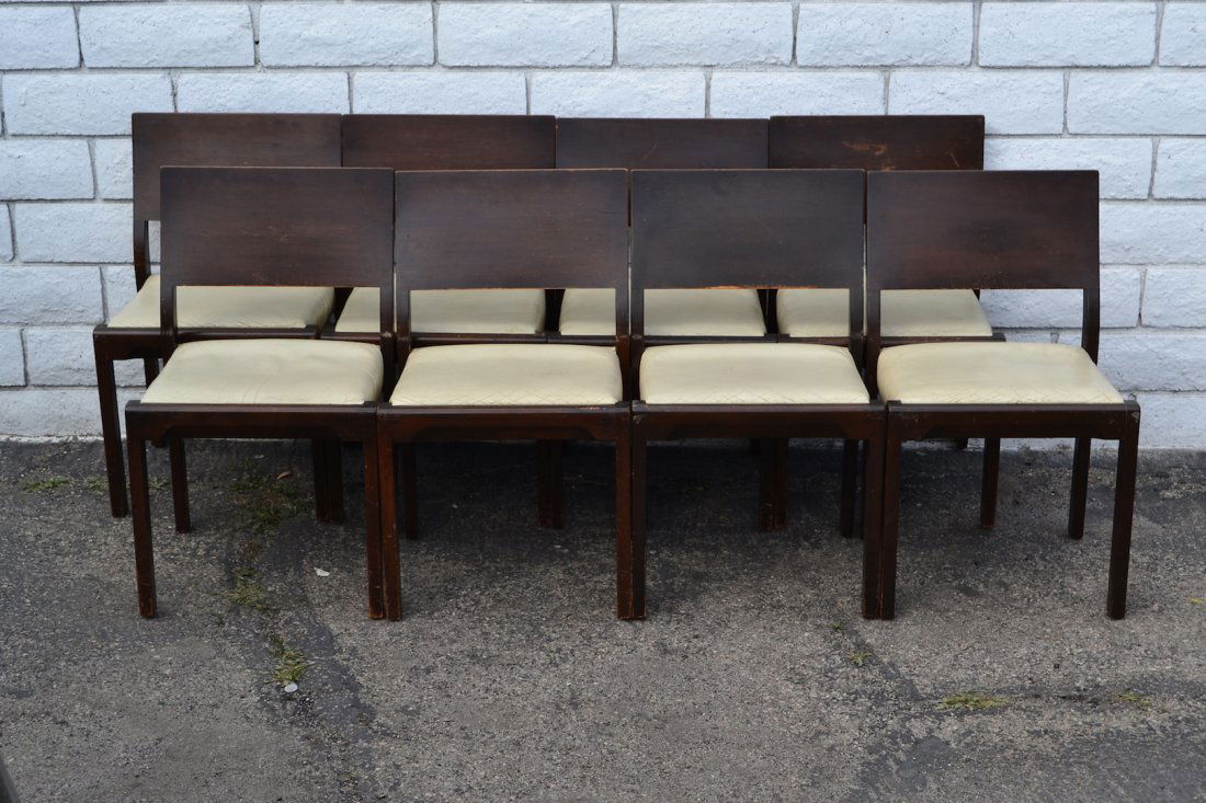 Alvar Aalto Dining Chairs - set of 8: From a Billy Haines interior. Model #611 for Artek.