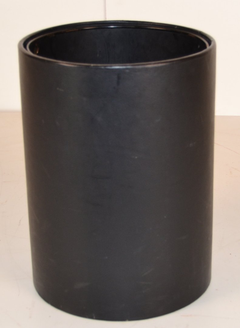 Knoll black leather waste can: Knoll black leather waste can