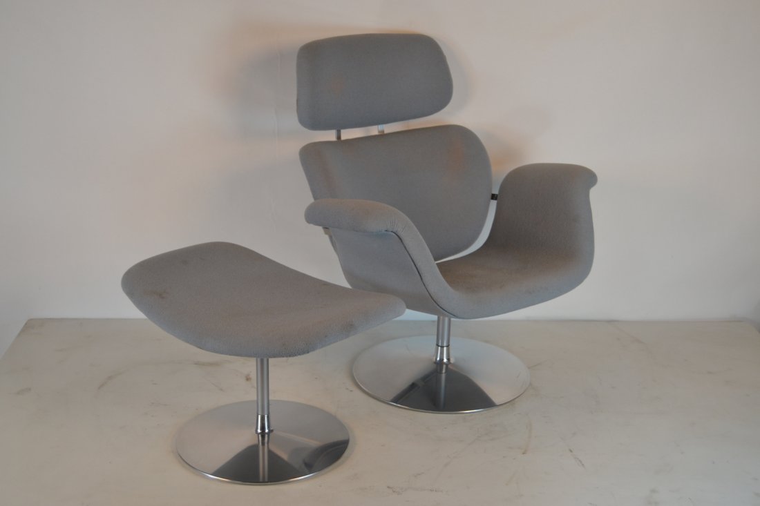 Pierre Paulin big tulip lounge chair and ottoman: Pierre Paulin big tulip lounge chair and ottoman